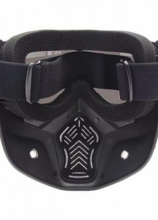 Мотоциклетная маска-трансформер resteq очки, лыжная маска, для катания на велосипеде или квадроцикле7 фото