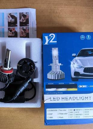 Комплект светодиодных led ламп h8 h9 h11 20w 16000 люмен
