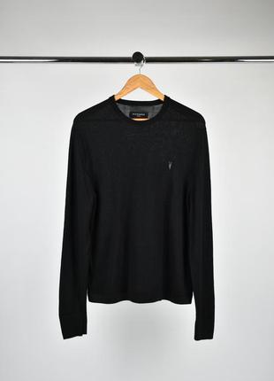 All saints merino мужской пуловер/легкий свитер черный размер l