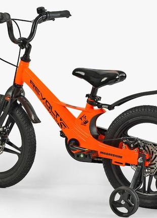 Детский двухколесный велосипед 16 дюймов литые диски и магниевая рама corso revolt mg-16055 оранжевый3 фото