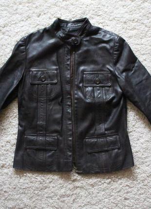 Коричневая лежанка\кожанка\ кожаная куртка натуральная кожа (типа massimo dutti\cos\arket\diesel)