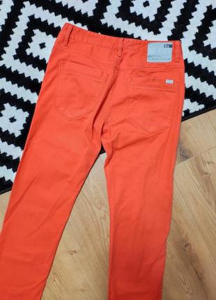 Джинси брюки штани чоловічі прямі slim fit еластичні оранжеві повсякденні щільні blend denim, розмір m4 фото