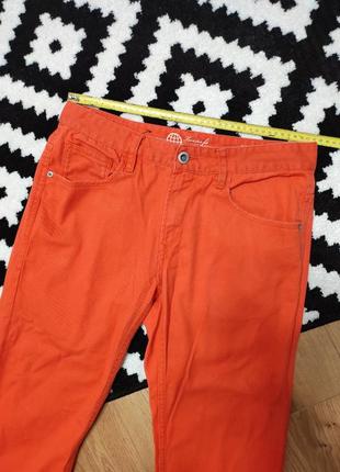 Джинси брюки штани чоловічі прямі slim fit еластичні оранжеві повсякденні щільні blend denim, розмір m7 фото