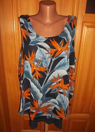 Майка блуза яркая двойная удлиненная оверсайз р. 22 - 4xl - 5xl - george