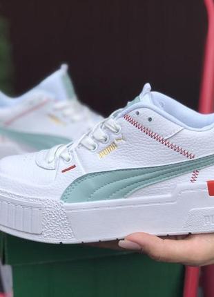 Р.36, 38  кроссовки puma cali sport mix (бело/мятные)6 фото