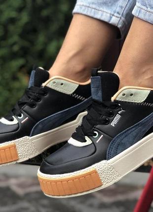 Р.36-39  кроссовки puma cali sport mix (черные)