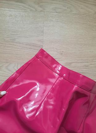 Лаковая юбка неоновая юбка барби3 фото