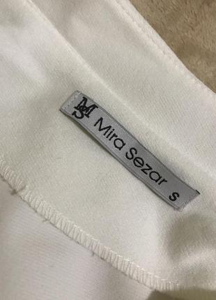Белое платье-пиджак mira sezar. платье-пиджак на запах с длинным рукавом.размер s4 фото