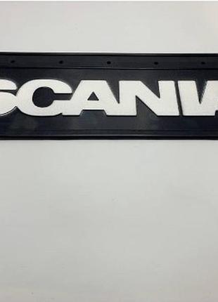 Брызговик резиновый с объемным рисунком "scania" передний 205х645мм черный