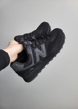 Женские кроссовки new balance 574 black4 фото