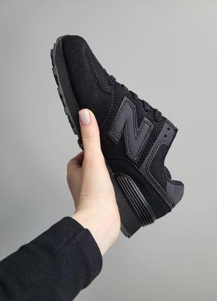 Женские кроссовки new balance 574 black3 фото