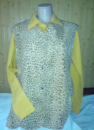Безрукавка с леопардовым принтом,50-56разм,пог-58см