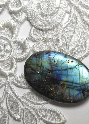 Натуральный камень для создания украшений лабрадор кабошон голубой вставка ювелирная