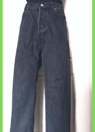 Чорні джинси палаццо wide leg широкі труби висока посадка 100% котон р.36 s mango2 фото