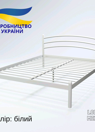 Ліжко металеве 1400х1900 мм білий (кровать металлическая)1 фото