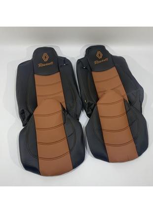 Набор чехлов на сиденья renault range t460 e6 черно-коричневого цвета