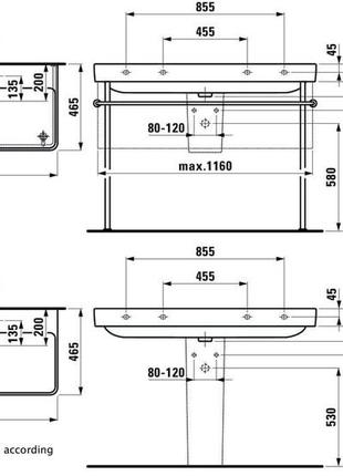 Раковина laufen pro s 120 см білий h81496500010414 фото