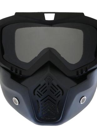 Мотоциклетна маска окуляри resteq, лижна маска, для катання на велосипеді або квадроциклі (затемнена)3 фото
