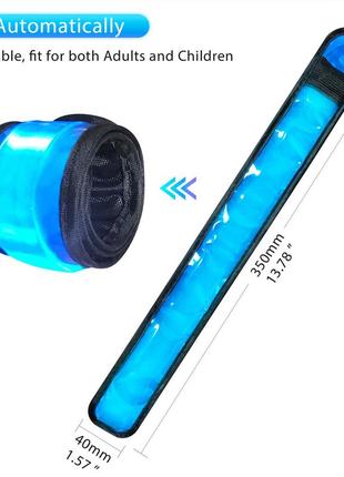 Світлодіодний браслет на руку на акумуляторі. led браслет синього кольору. миготливий браслет, що світиться3 фото