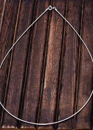 Срібне базове кольє чокер "трос"