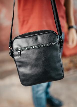 Мужская каркасная барсетка, вместительная сумка из натуральной кожи, кожаный мессенджер4 фото