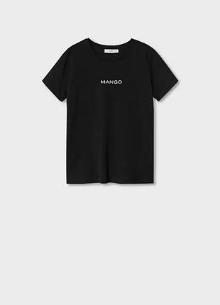 Футболка, футболка mango, футболка лого, футболка з логотипом mango, футболка бавовна хлопок6 фото