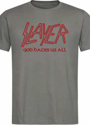 Футболка з вишивкою slayer god hates us all (fm025)2 фото