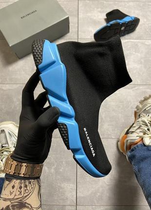 Balenciaga speed trainer black blue1 фото