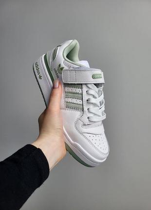 Жіночі кросівки adidas forum low white green5 фото