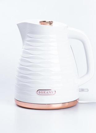 Електрочайник на 1,7 л з автоматичним відключенням 2200 вт sokany sk-1047 vt-33