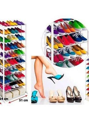 Полка для обуви на 30 пар amazing shoe rack, стойка для хранения обуви3 фото