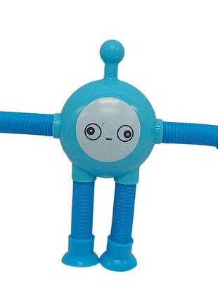 Дитяча іграшка антистрес телепузик з гнучкими телескопічними лапами zb-59 з підсвічуванням (blue)1 фото