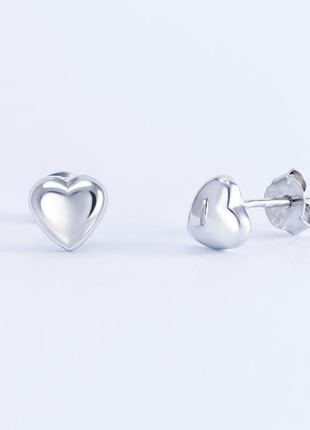 Срібні сережки з сердечками
