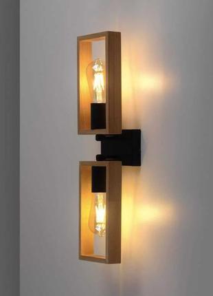 Люстра loft, светильник, потолковик, бра деревянная дс 6422/2, скандинавский стиль