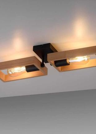 Люстра loft, светильник, потолковик, бра деревянная дс 6422/2, скандинавский стиль