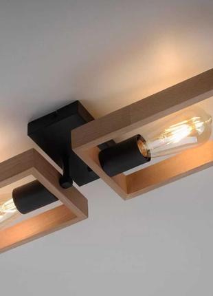 Люстра loft, светильник, потолковик, бра деревянная дс 6422/2, скандинавский стиль