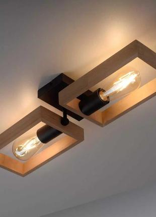 Люстра loft, светильник, потолковик, бра деревянная дс 6422/2, скандинавский стиль