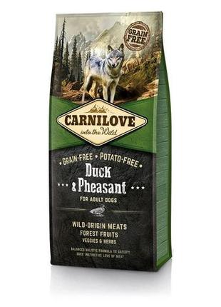 Сухой корм carnilove adult duck & pheasant для взрослых собак всех пород с уткой и фазаном 12 кг