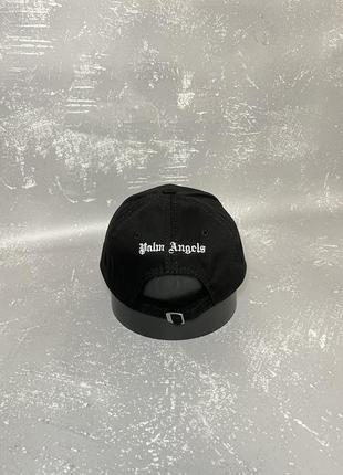 Черная кепка с вышивкой palm angels (палм)4 фото