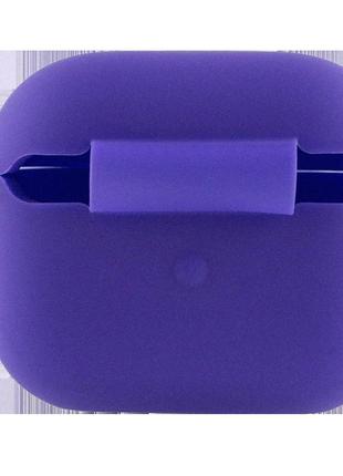 Силіконовий чохол з карабіном на airpods 3 (ультрафіолет)4 фото