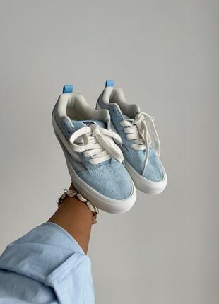 Неймовірні жіночі кеди vans knu skool light blue небесно-блакитні2 фото