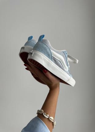 Красивейшие женские кеды vans knu skool light blue небесно-голубые8 фото