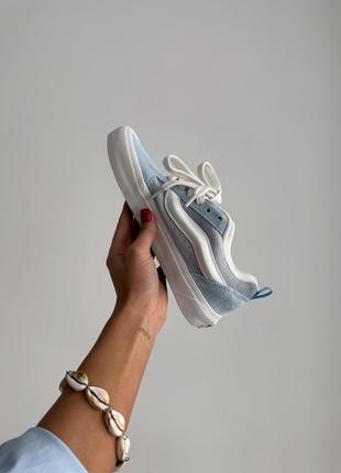 Красивейшие женские кеды vans knu skool light blue небесно-голубые7 фото