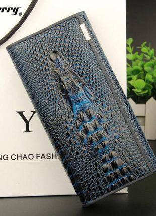 Жіночий гаманець з крокодилом шкіра натуральна шкіра женскпй кошелек