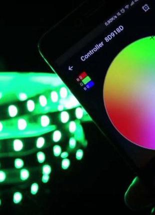 Ii світлодіодна стрічка smd 5050 rgb led 5 м ip65 з bluetooth wifi контролем. підключення 220v4 фото