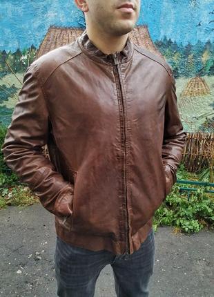 Шкіряна куртка massimo dutti