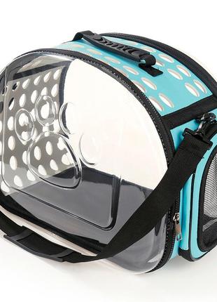Сумка-переноска для кішок pv-01 panoramic light blue 42*26*35 см