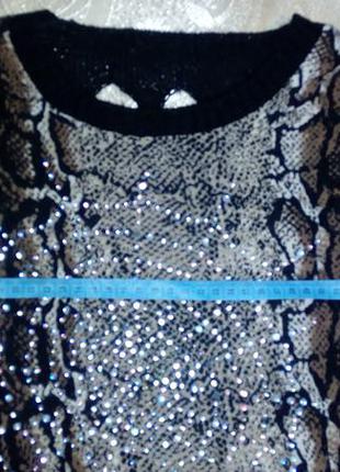 Джемпер тонкий женский леопардовая туника со стразами3 фото