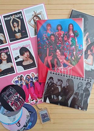 Комплект (g)i-dle джи-айдиль два зошита + блокнот + стікерпак + брелок + стікери 10 шт кк-267