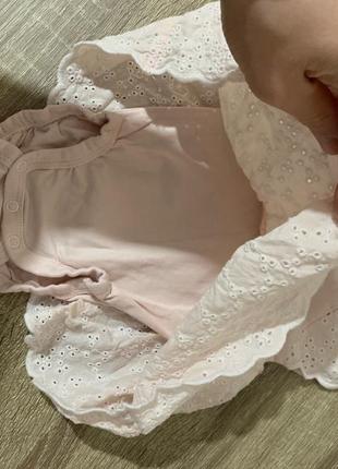 Красивое платье-боди hm для новорожденной девочки платье бодик 0-3 месяца3 фото
